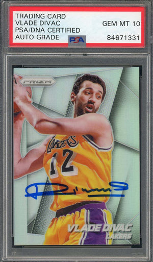 Vlade Divac Autographed 2014 Panini Silver Prizm Signed Card #200 Auto PSA 10-Powers Sports Memorabilia