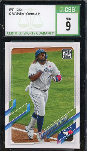 Vladimir Guerrero Jr 2021 Topps Baseball Card #224 Graded CSG 9-Powers Sports Memorabilia