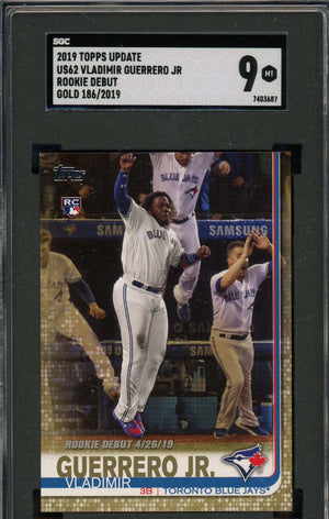 Vladimir Guerrero Jr 2019 Topps Gold Update Rookie Debut Card #US62 SGC 9 /2019-Powers Sports Memorabilia