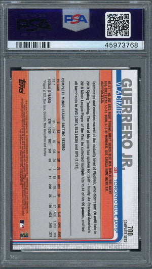 Vladimir Guerrero Jr 2019 Topps Complete Set Batting Rookie Card #700 PSA 10-Powers Sports Memorabilia