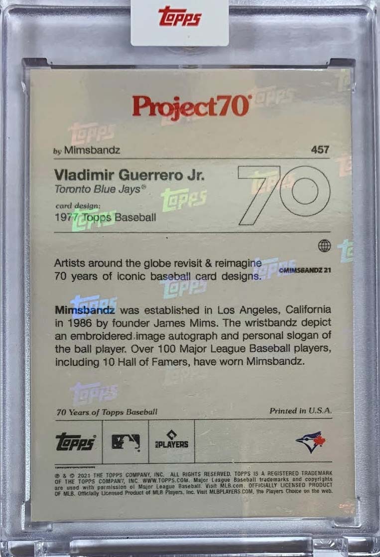 Vladimir Guerrero Jr 2021 Topps Project 70 Mimsbandz Baseball Card #457-Powers Sports Memorabilia