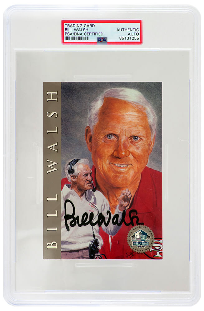 Bill Walsh Autographed Pro Football Hall of Fame Signature Series 4x6 Card-Powers Sports Memorabilia
