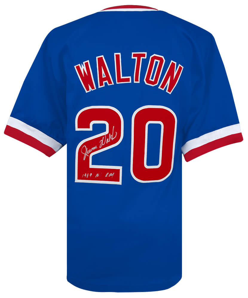 Jerome Walton Autographed Blue Throwback Custom Baseball Jersey-Powers Sports Memorabilia