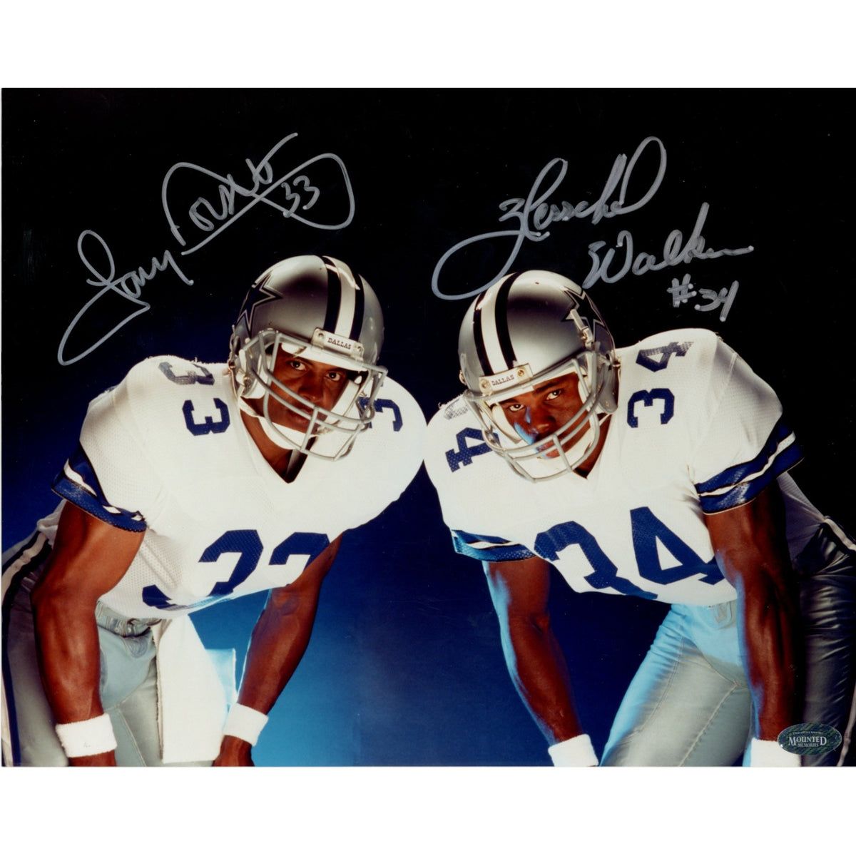 Tony Dorsett Herschel Walker Dallas Cowboys Signed 8x10 Photo - Mtd Memories-Powers Sports Memorabilia