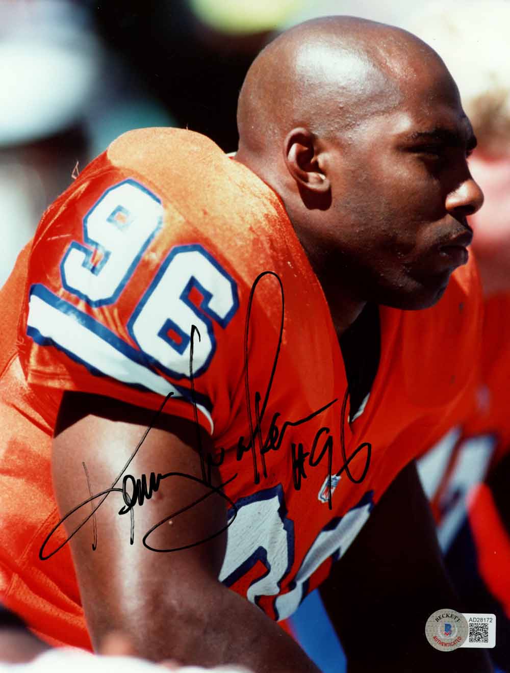 Kenny Walker Denver Broncos Signed 8x10 Photo - Beckett Beckett-Powers Sports Memorabilia
