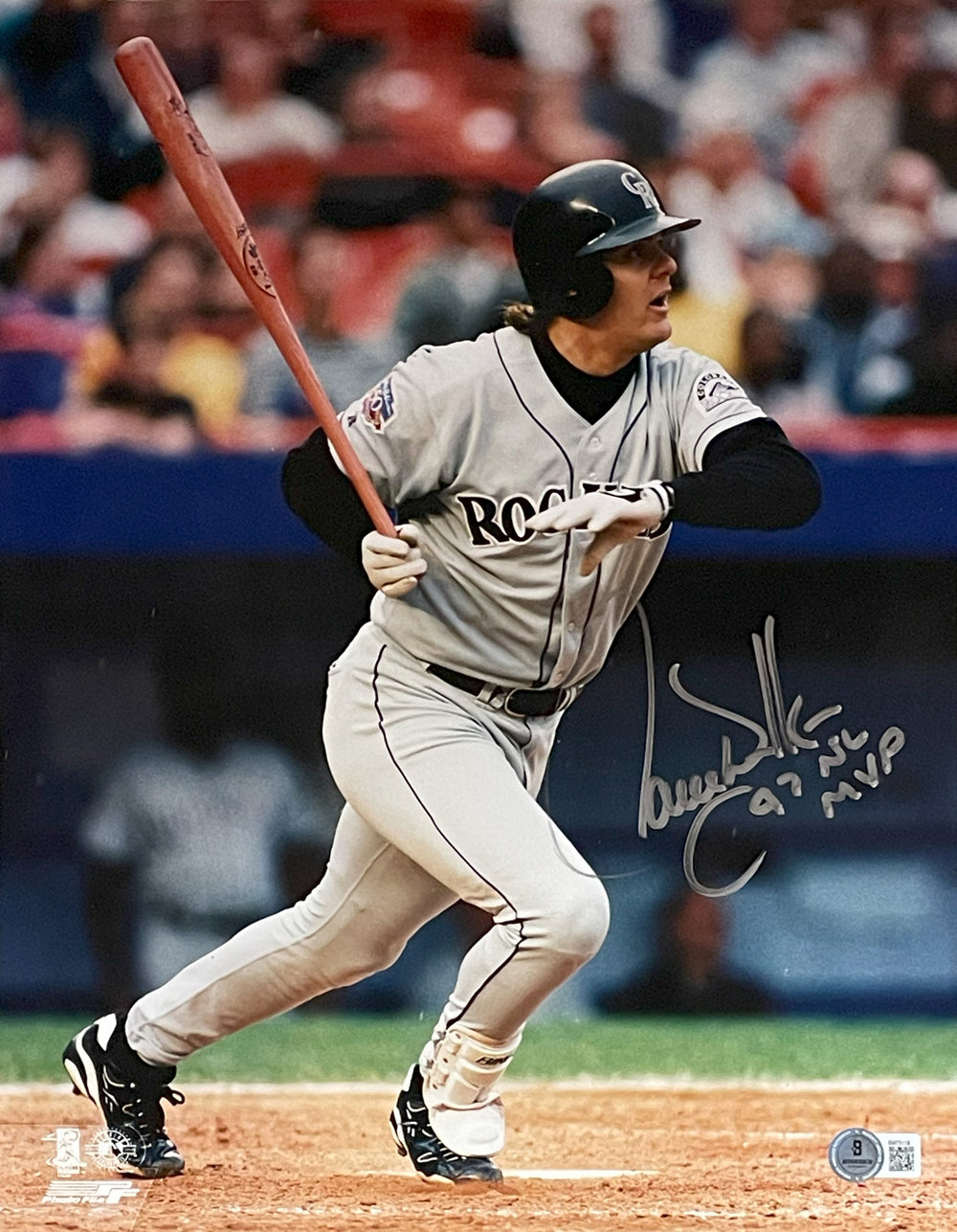 Larry Walker Colorado Rockies Signed 11x14 Photo - PF 97 NL MVP Beckett Beckett-Powers Sports Memorabilia
