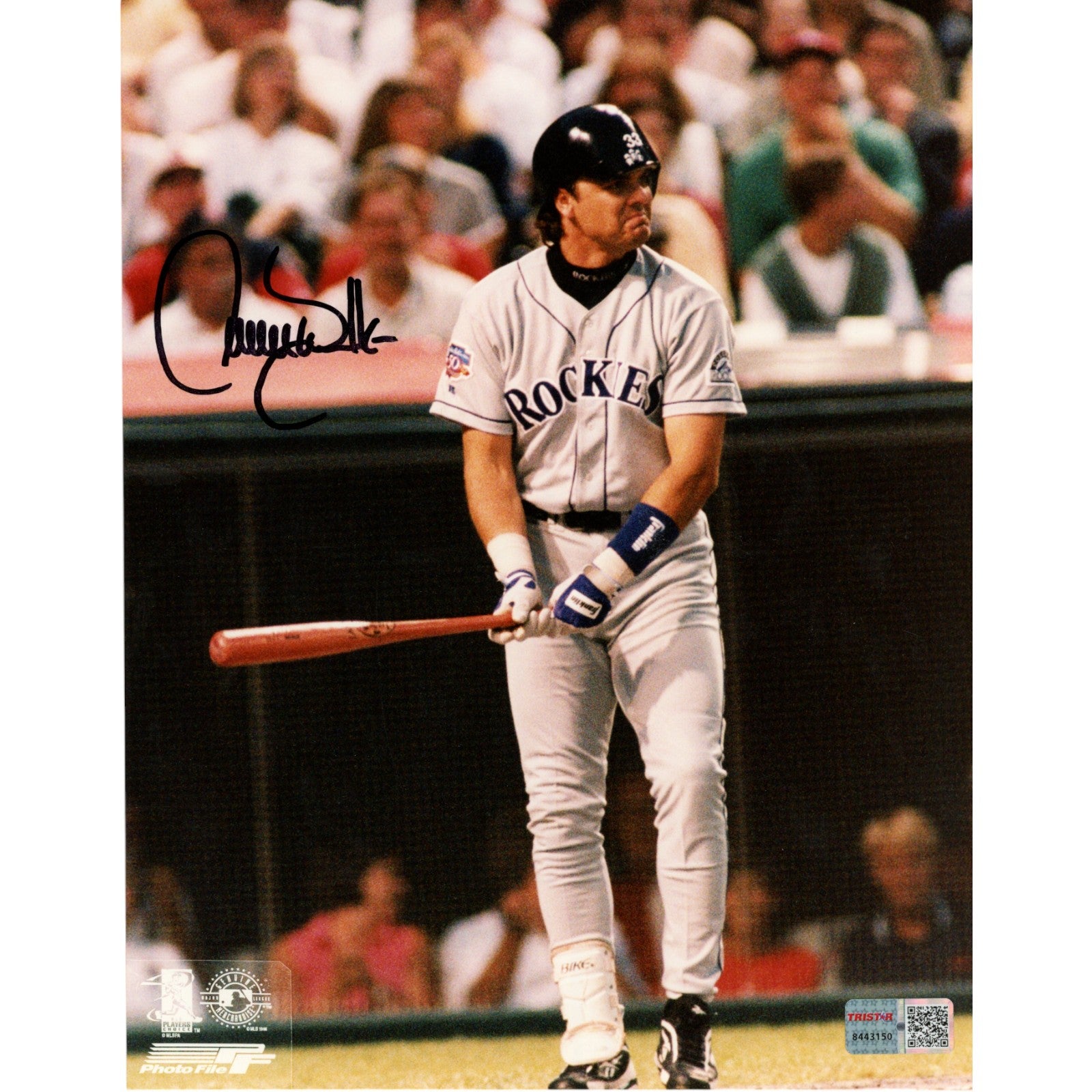 Larry Walker Colorado Rockies Signed 8x10 Photo TRI 47372-Powers Sports Memorabilia