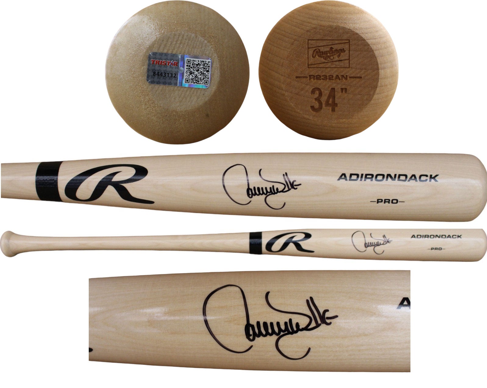 Larry Walker Colorado Rockies Blonde Signed Baseball Bat TRI 47365-Powers Sports Memorabilia