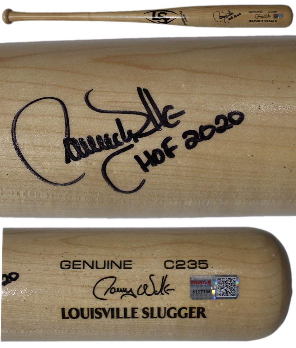 Larry Walker Colorado Rockies Signed Baseball - Rockies Louisville Slugger Blonde Bat HOF Tristar-Powers Sports Memorabilia