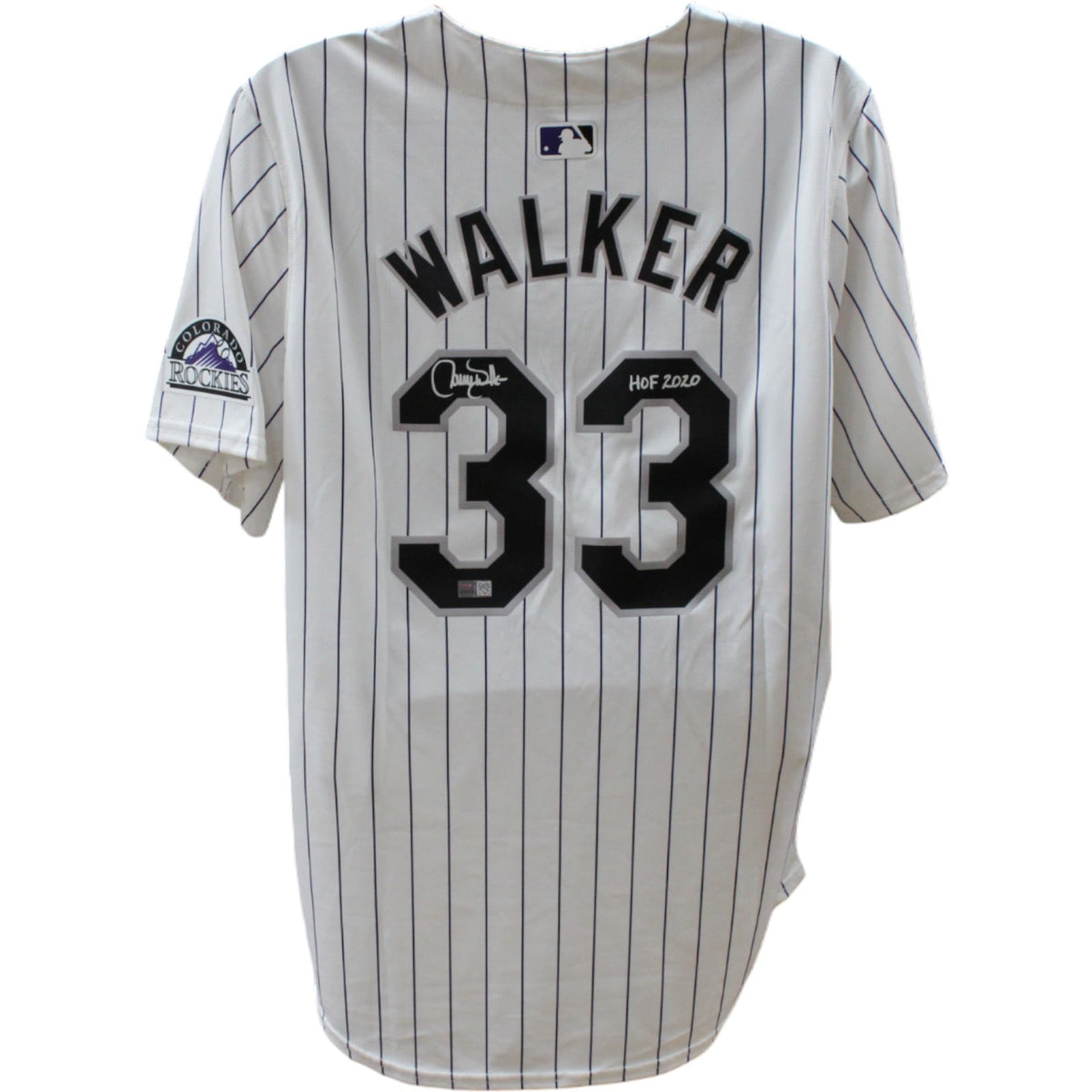 Larry Walker Signed Colorado Rockies White Nike Jersey HOF – Tristar Authenticated-Powers Sports Memorabilia