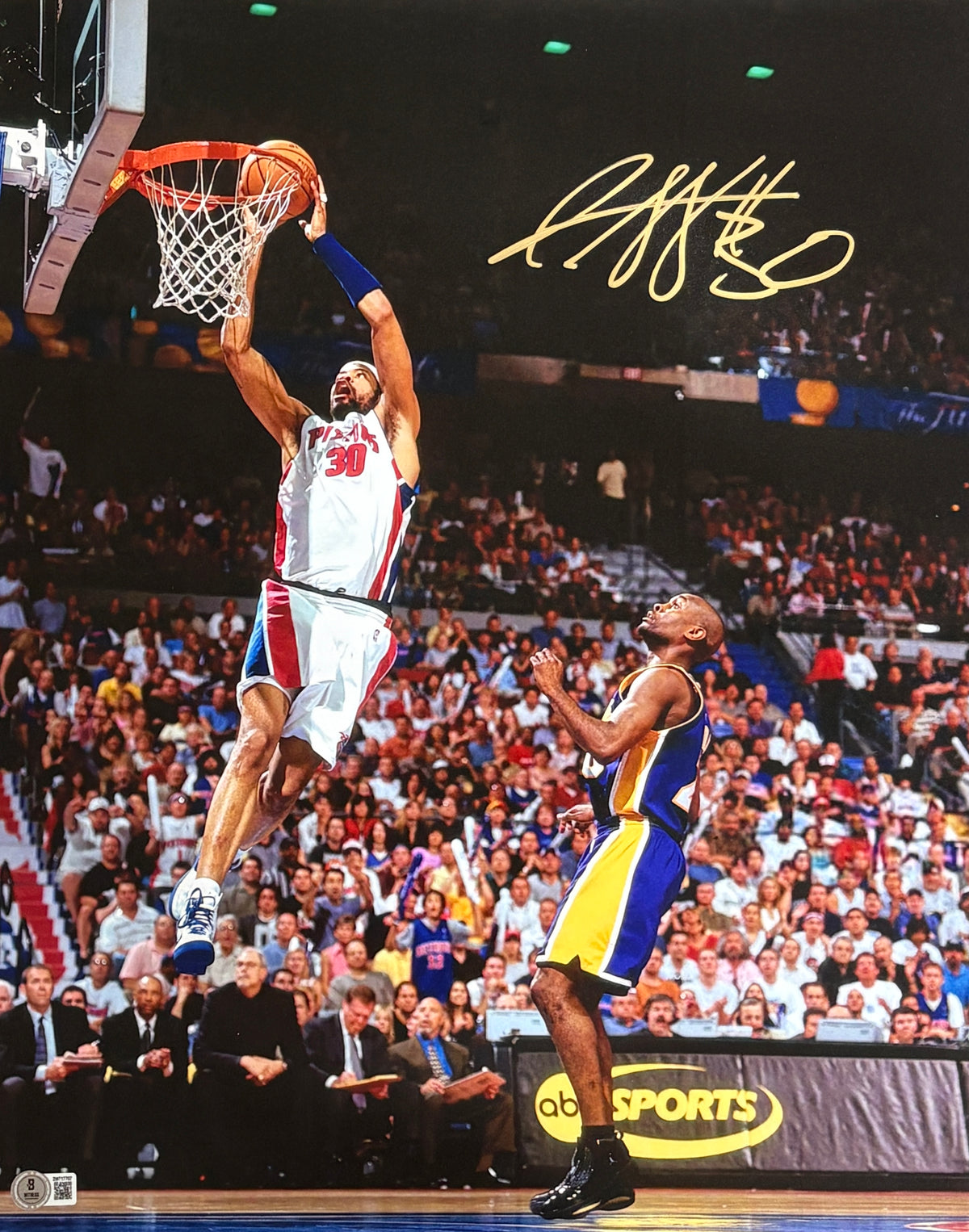 Rasheed Wallace Signed Detroit Pistons 16x20 Photo – Beckett Authenticated-Powers Sports Memorabilia