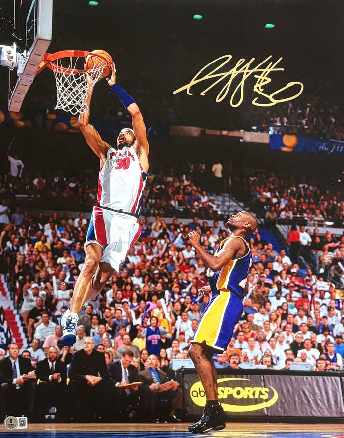 Rasheed Wallace Signed Detroit Pistons 16x20 Photo – Beckett Authenticated-Powers Sports Memorabilia