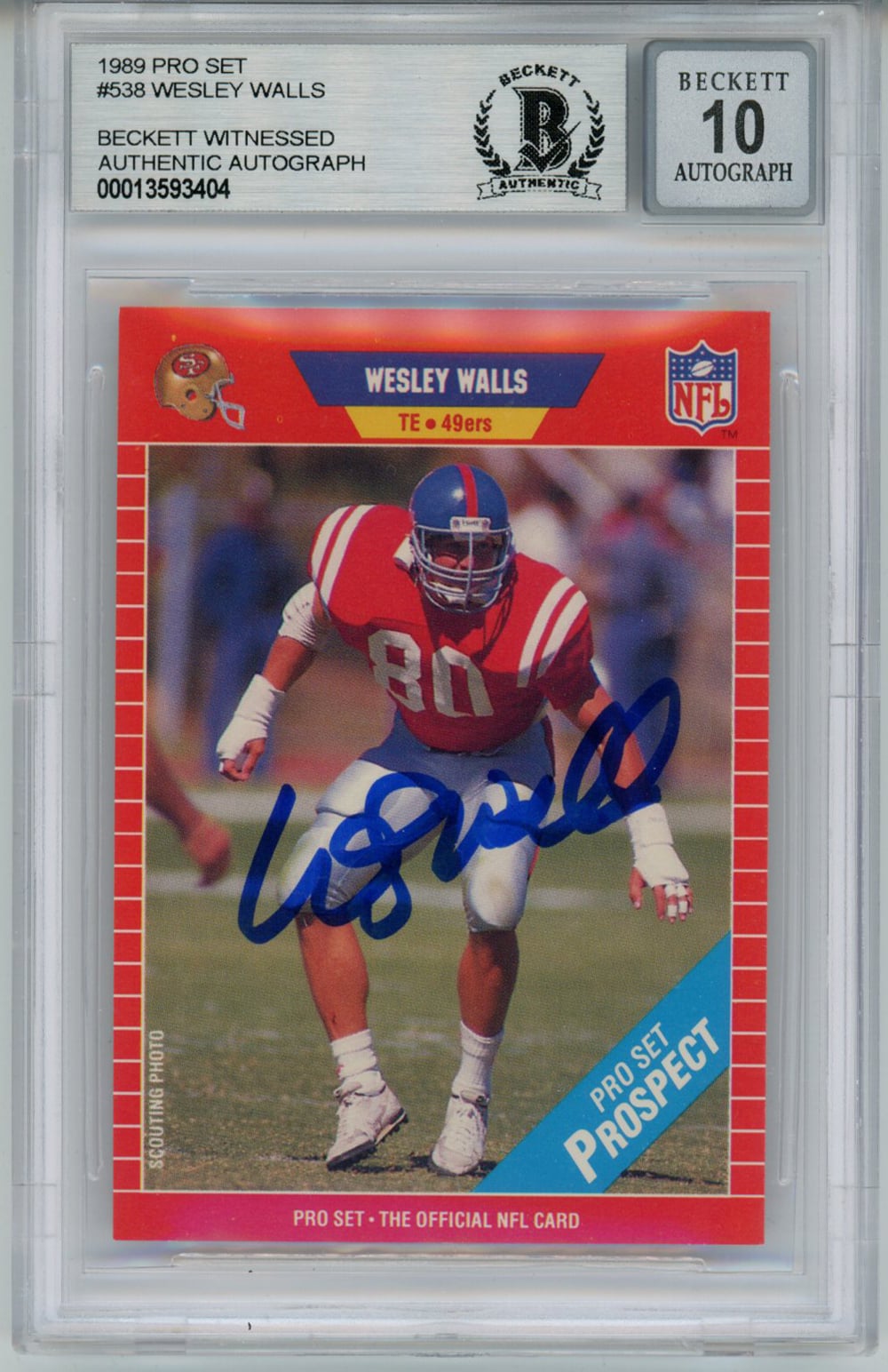 Wesley Walls 1989 Pro Set Rookie Signed Card-Powers Sports Memorabilia