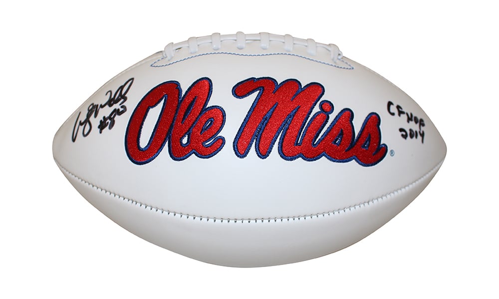 Wesley Walls Signed Ole Miss Rebels Logo Football CHOF – Beckett Authenticated-Powers Sports Memorabilia