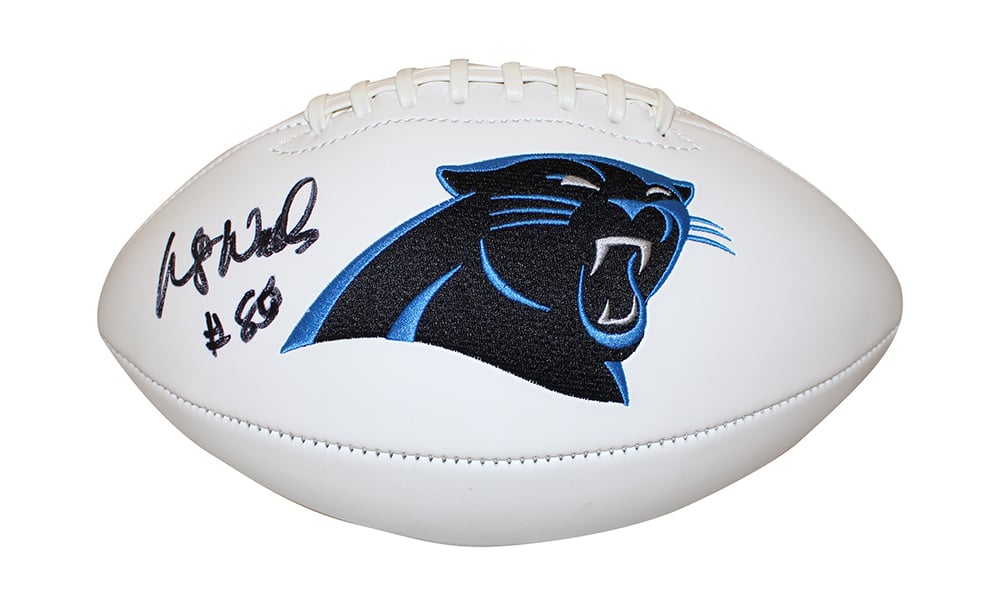 Wesley Walls Signed Carolina Panthers Logo Football – Beckett Authenticated-Powers Sports Memorabilia