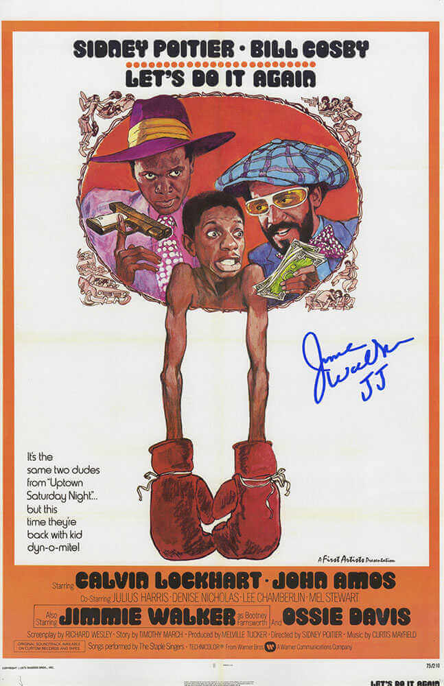 Jimmie Walker Autographed Let's Do It Again 11x17 Movie Poster with JJ-Powers Sports Memorabilia