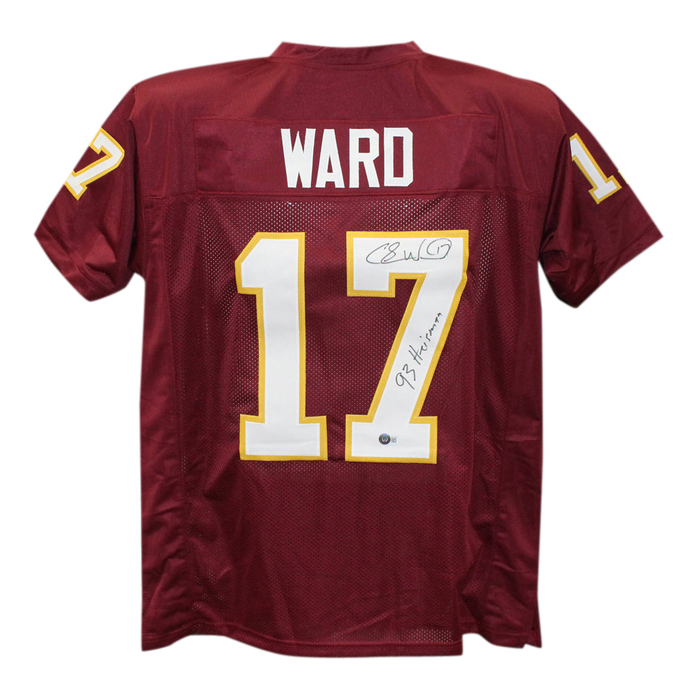 Charlie Ward College Style Burgandy XL Signed Jersey Heisman Beckett-Powers Sports Memorabilia