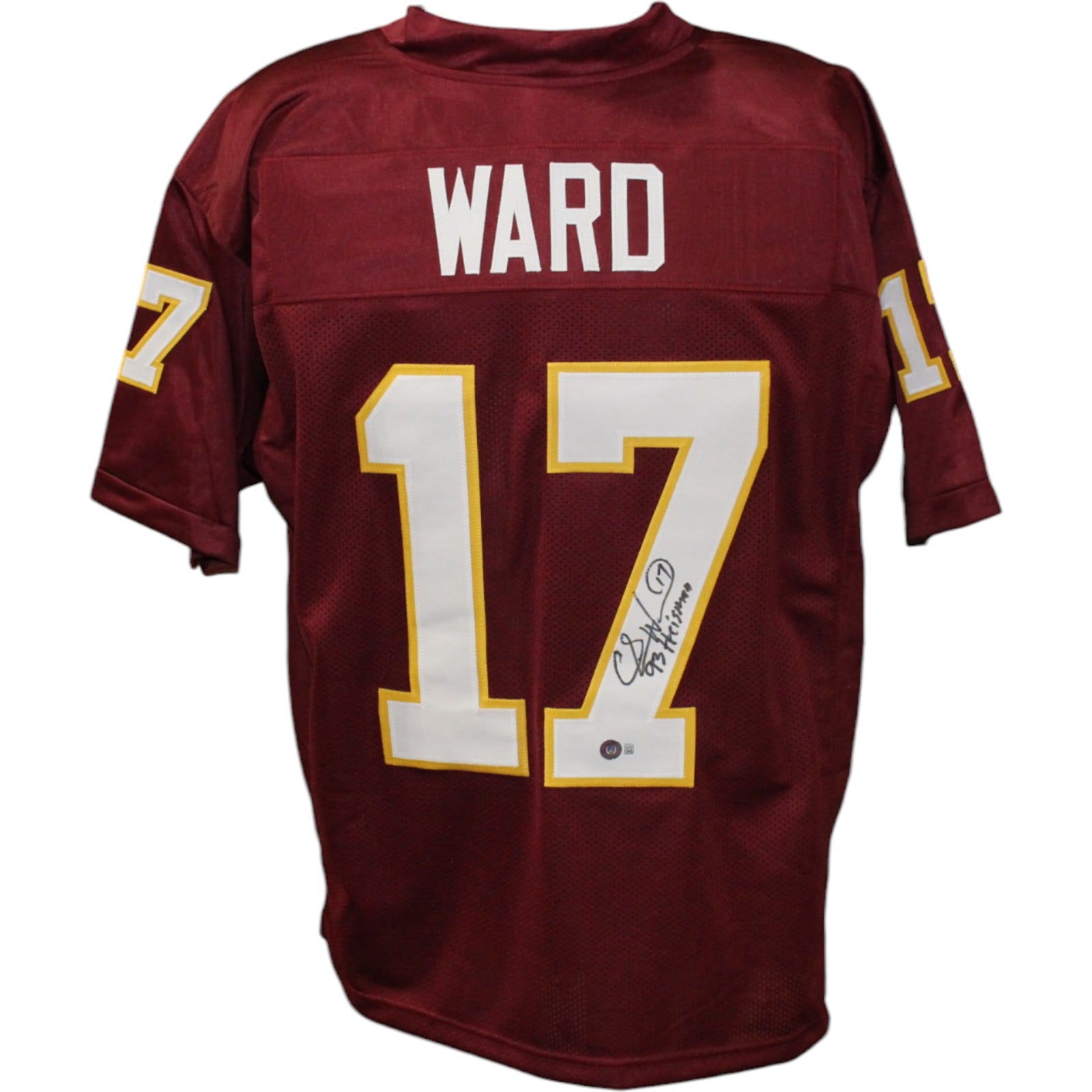 Charlie Ward Signed College Style Red Jersey – Beckett Authenticated-Powers Sports Memorabilia