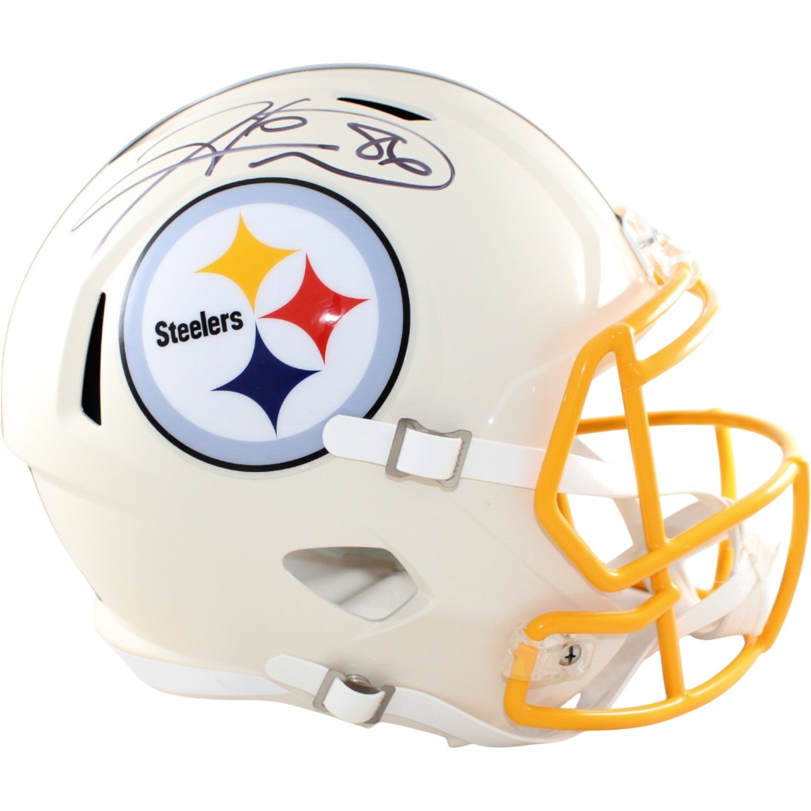 Hines Ward Pittsburgh Steelers F/S Replica Signed Helmet Retro Beckett WIT 58607 Beckett-Powers Sports Memorabilia