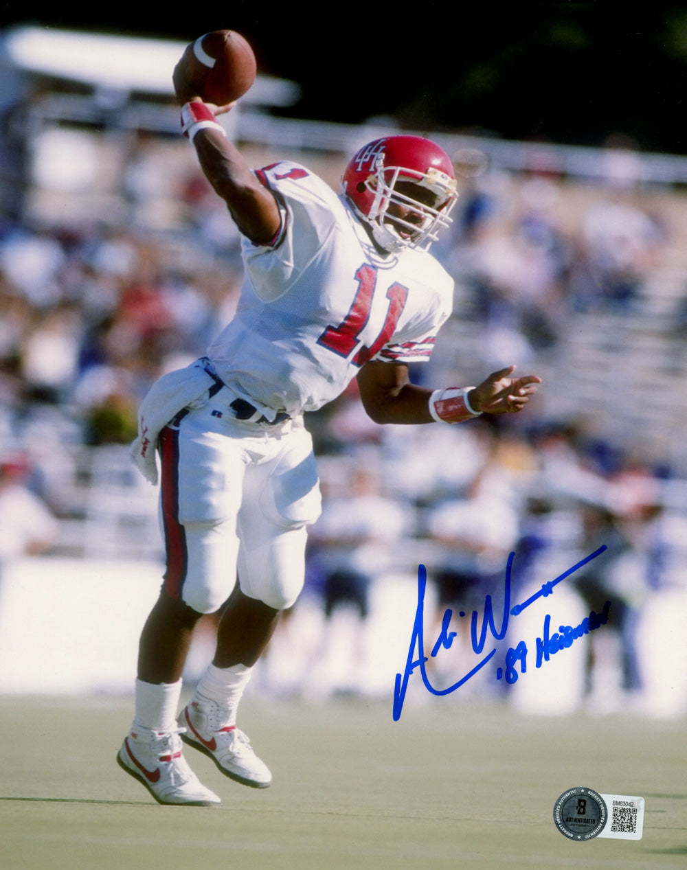 Andre Ware Houston Cougars Signed 8x10 Photo - Heisman Beckett-Powers Sports Memorabilia