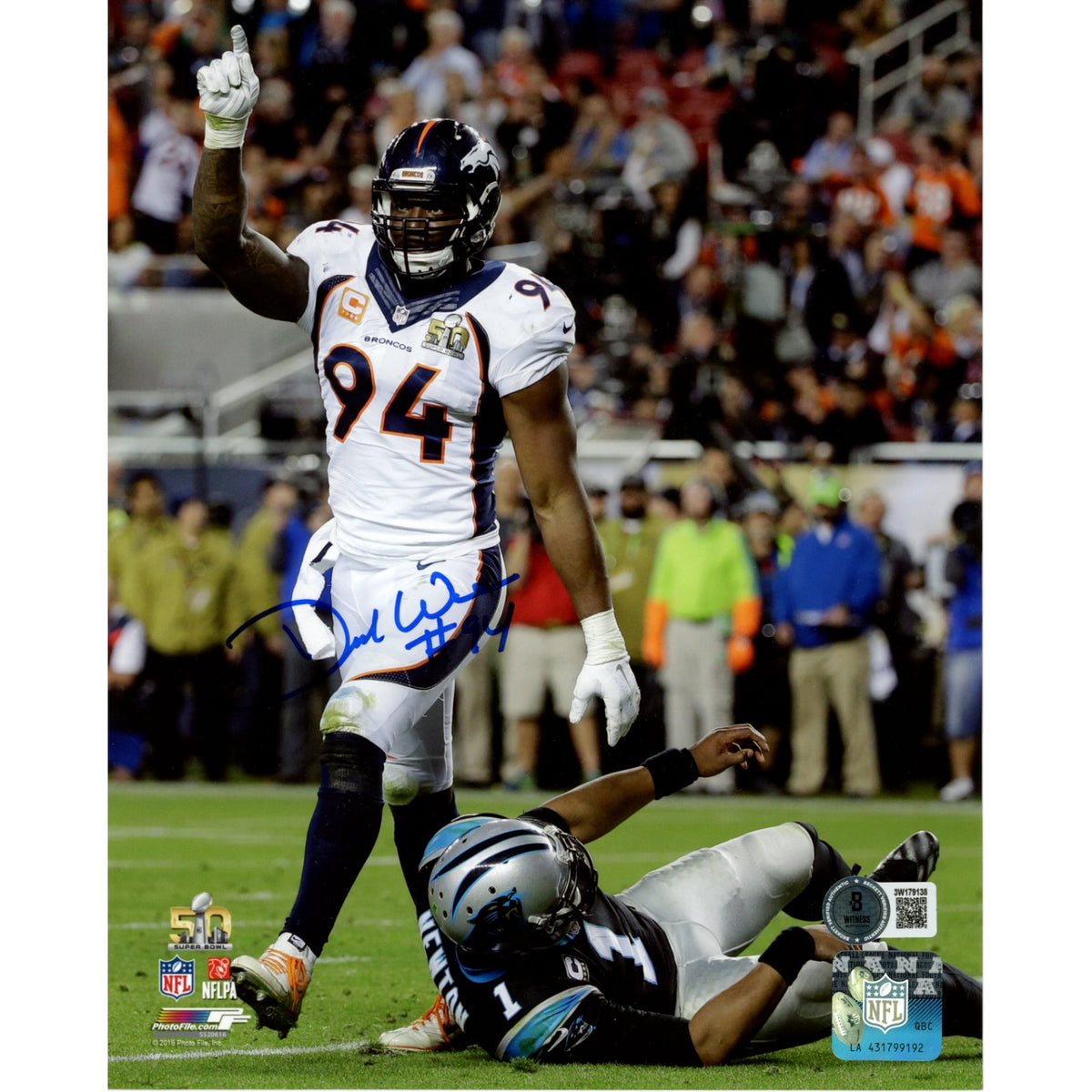 Demarcus Ware Denver Broncos Signed 8x10 Photo - Beckett Witness Beckett-Powers Sports Memorabilia