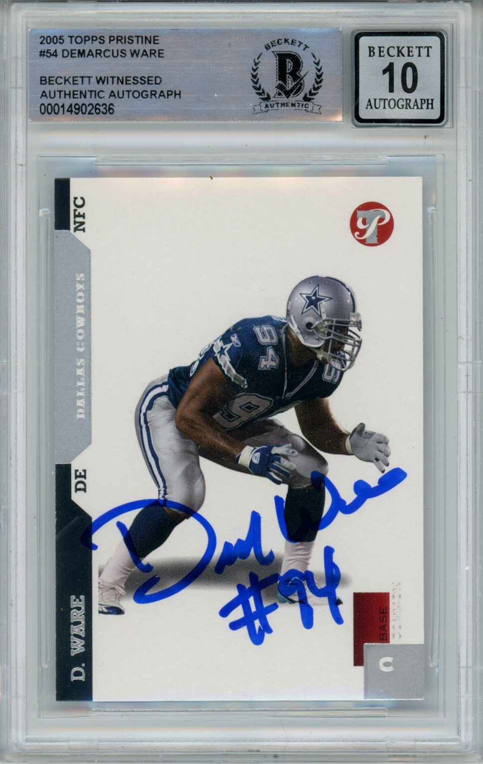 Demarcus Ware Signed Dallas Cowboys 2005 Pristine #54 Beckett Auto 10 Beckett-Powers Sports Memorabilia