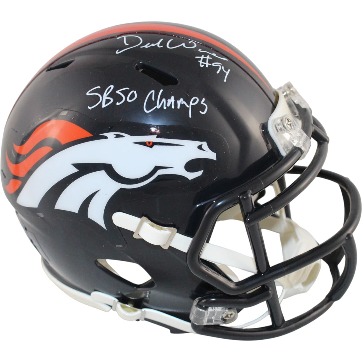 DeMarcus Ware Signed Denver Broncos TB Mini Helmet SB Champs – Beckett Authenticated-Powers Sports Memorabilia