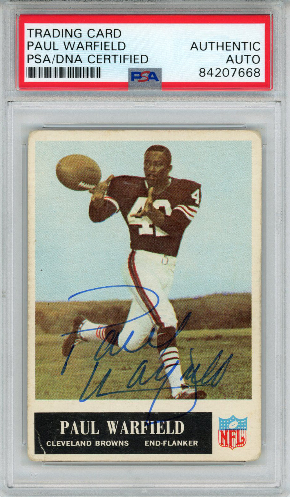 Paul Warfield Cleveland Browns Signed Card - 1965 Philadelphia #41 PSA Slab PSA-Powers Sports Memorabilia