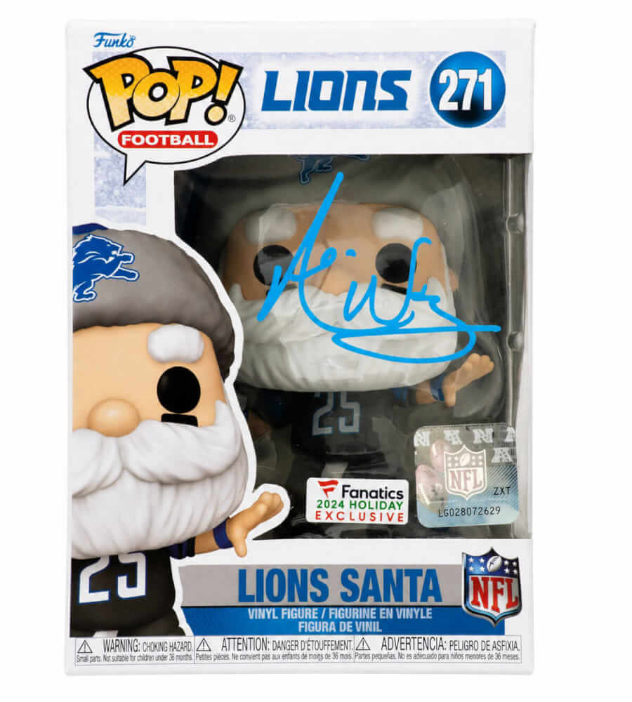 Andre Ware Autographed Detroit Lions SANTA Funko Pop Doll #271-Powers Sports Memorabilia