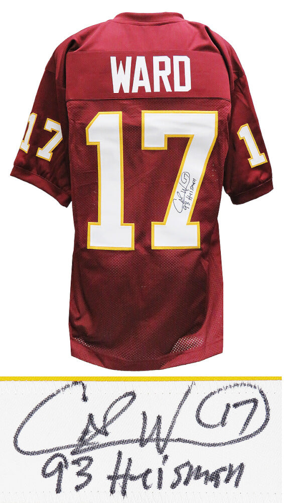 Charlie Ward Autographed Maroon Custom Football Jersey with 93 Heisman-Powers Sports Memorabilia