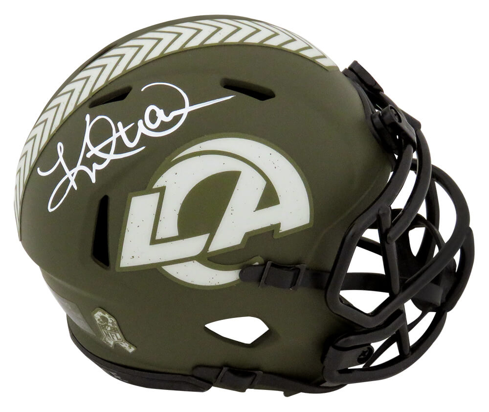Kurt Warner Autographed St. Louis Rams Salute to Service Riddell Speed Mini Helmet-Powers Sports Memorabilia