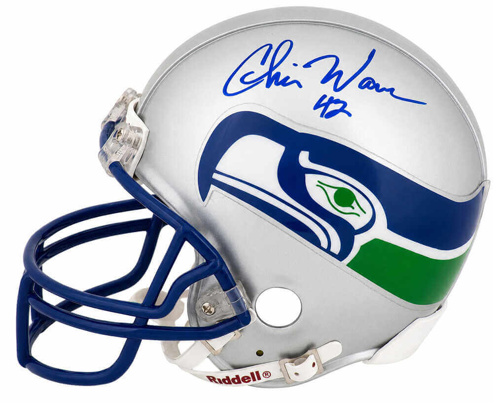 Chris Warren Autographed Seattle Seahawks Throwback Riddell (VSR4) Mini Helmet-Powers Sports Memorabilia