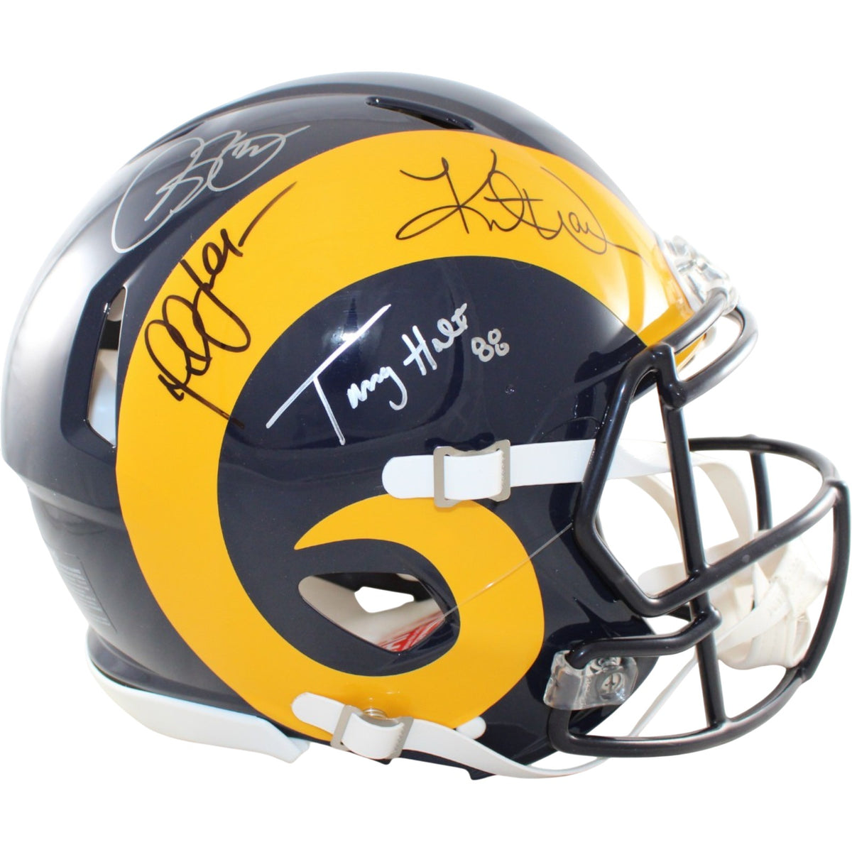 Warner Holt Faulk Bruce St. Louis Rams Proline Signed Helmet 81 TB-Powers Sports Memorabilia