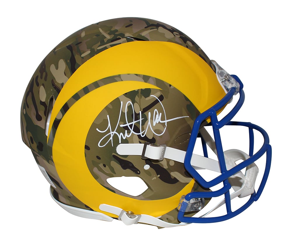 Kurt Warner St Louis Rams Signed Full Size Helmet - Authentic Camo Speed Beckett-Powers Sports Memorabilia