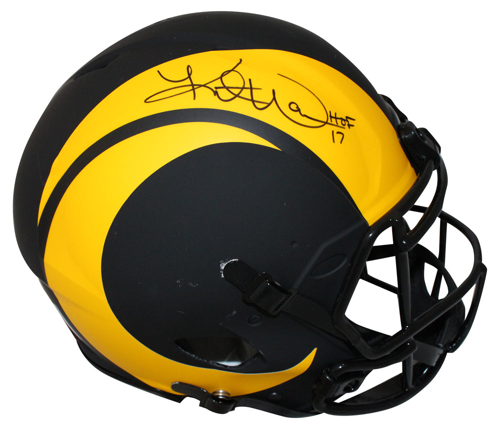 Kurt Warner Los Angeles Rams Signed Mini Helmet VSR4 GSOT Beckett-Powers Sports Memorabilia
