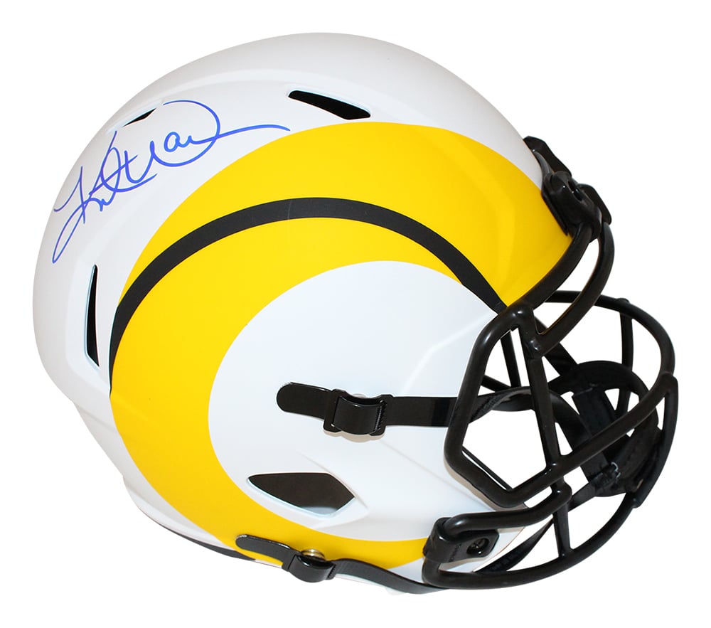 Kurt Warner Signed Los Angeles Rams Spd Full-Size Lunar Helmet – Beckett Authenticated-Powers Sports Memorabilia