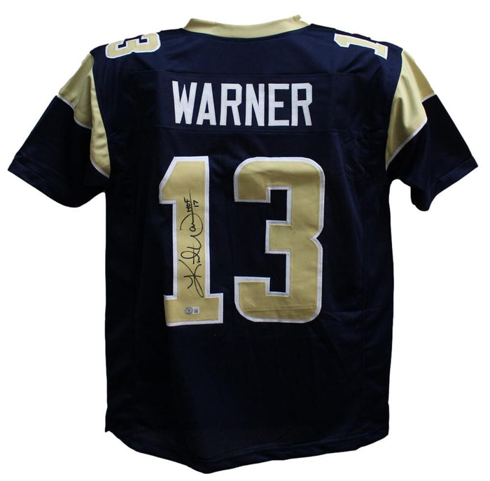 Kurt Warner Signed Pro Style TB Blue XL Jersey HOF Beckett – Beckett Authenticated-Powers Sports Memorabilia