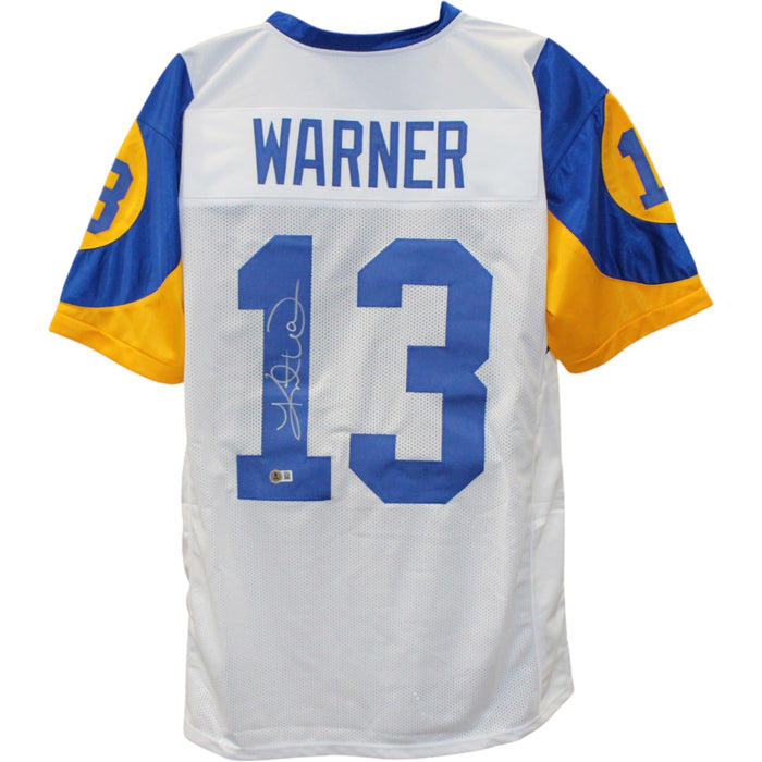 Kurt Warner Signed Pro Style White XL Jersey – Beckett Witness Authenticated-Powers Sports Memorabilia