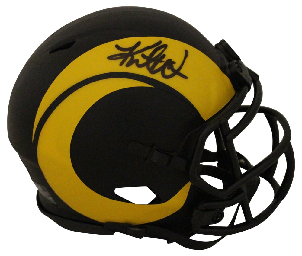 Kurt Warner Signed St Louis Rams Eclipse Mini Helmet – Beckett Authenticated-Powers Sports Memorabilia