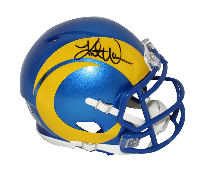 Kurt Warner Signed Los Angeles Rams Speed Mini Helmet – Beckett Authenticated-Powers Sports Memorabilia
