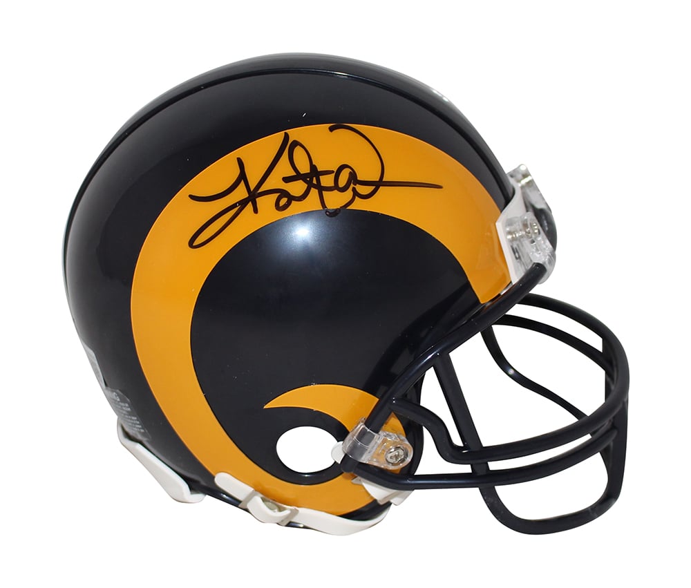 Kurt Warner Los Angeles Rams TB 1981 Signed Mini Helmet BAS-Powers Sports Memorabilia