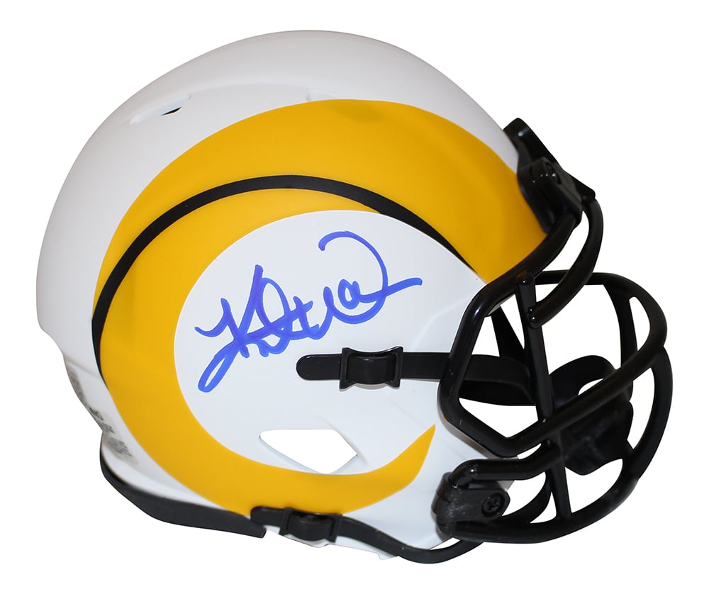 Kurt Warner Signed St Louis Rams Lunar Mini Helmet – Beckett Authenticated-Powers Sports Memorabilia