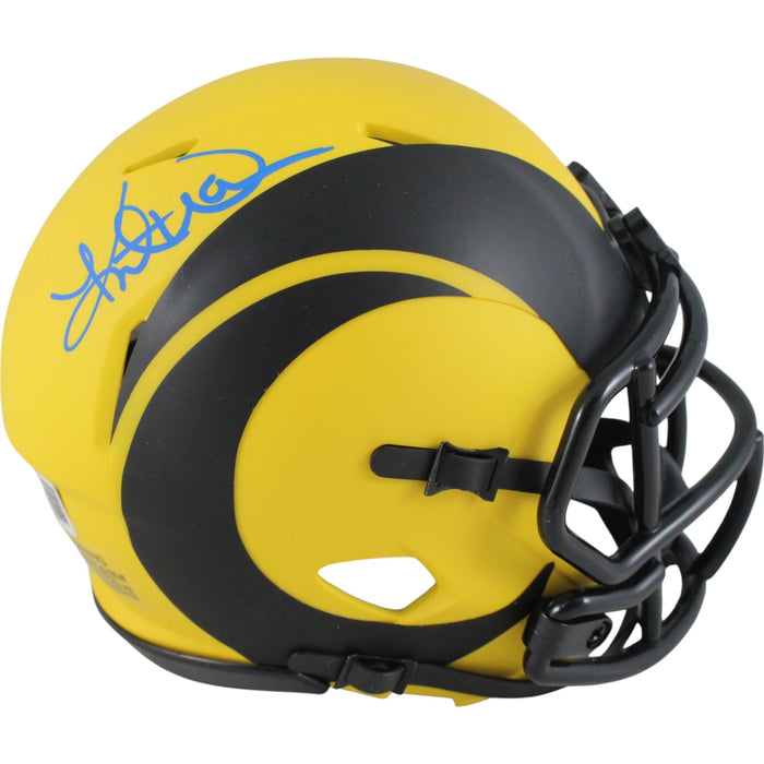 Kurt Warner Signed Los Angeles Rams Rave Mini Helmet – Beckett Witness Authenticated-Powers Sports Memorabilia