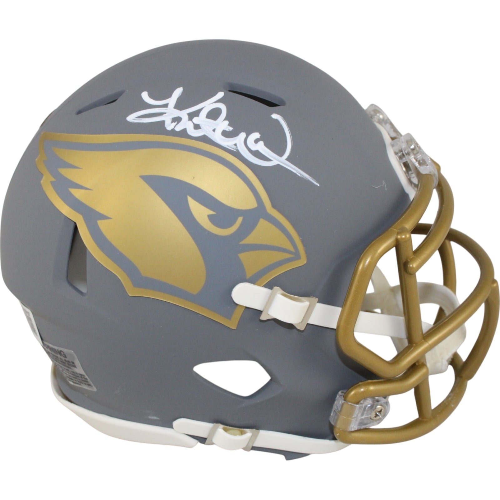 Kurt Warner Signed Arizona Cardinals Slate Mini Helmet – Beckett Authenticated-Powers Sports Memorabilia