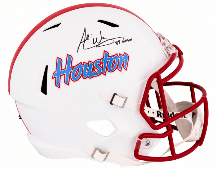 Andre Ware Autographed Houston Cougars Throwback Riddell Full Size Speed Replica Helmet with 89 Heisman-Powers Sports Memorabilia