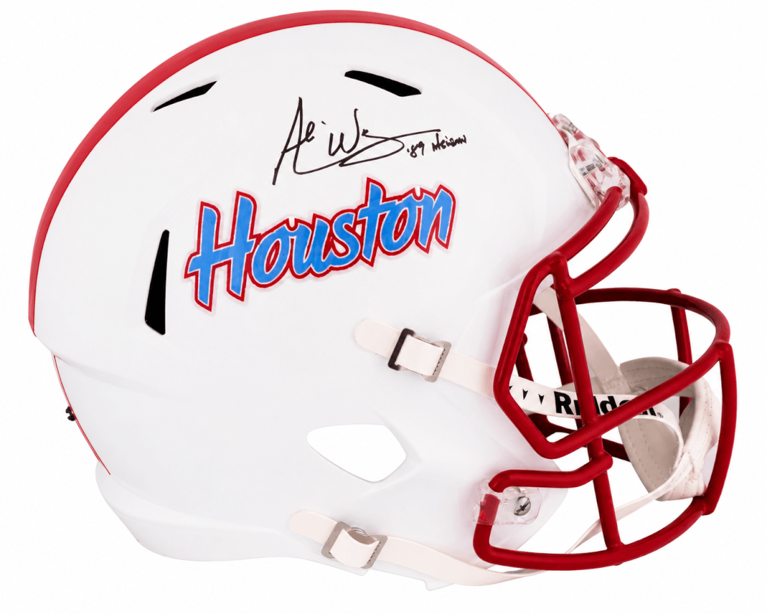 Andre Ware Autographed Houston Cougars Throwback Riddell Full Size Speed Replica Helmet with 89 Heisman-Powers Sports Memorabilia