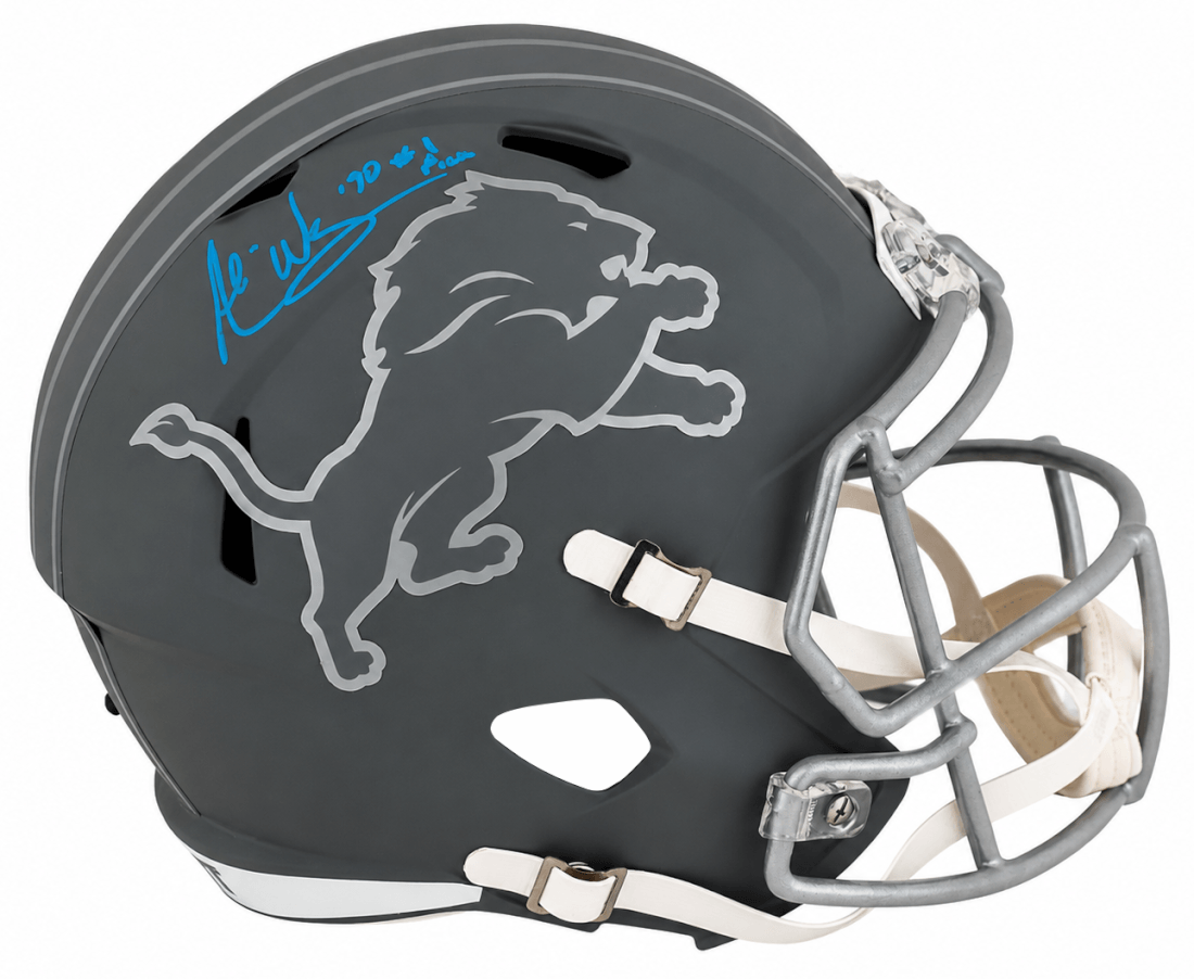 Andre Ware Autographed Detroit Lions SLATE Riddell Full Size Speed Replica Helmet with 90 #1 Pick-Powers Sports Memorabilia