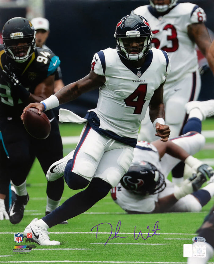 Deshaun Watson Autographed Houston Texans Action 16x20 Photo - (Beckett)-Powers Sports Memorabilia