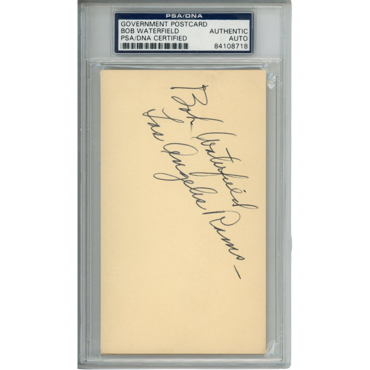 Bob Waterfield Los Angeles Rams Signed Mini Helmet - Postcard PSA Slabbed PSA-Powers Sports Memorabilia
