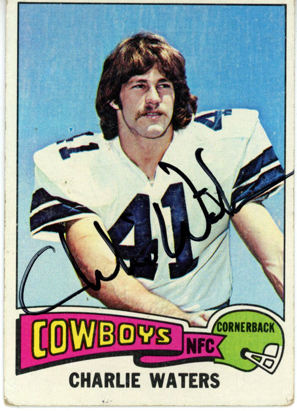 Charlie Waters Dallas Cowboys Signed Card - 1975 Topps #59 Beckett Beckett-Powers Sports Memorabilia